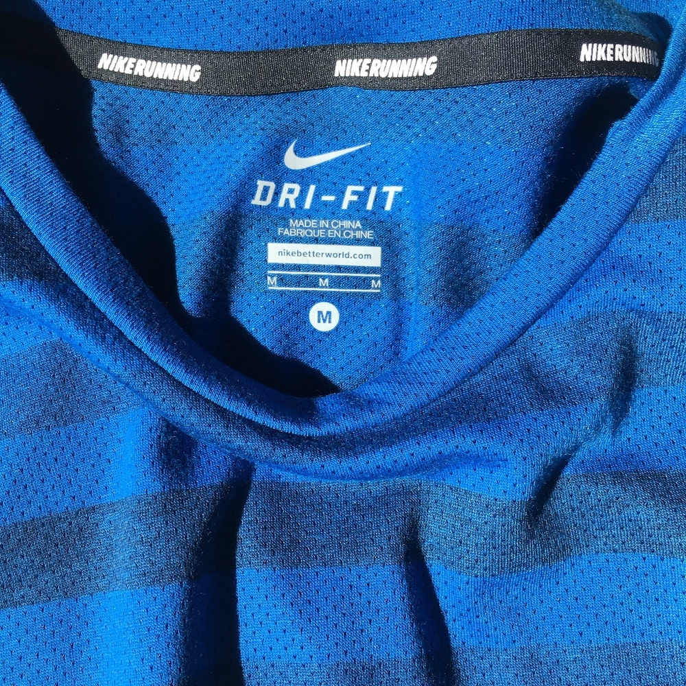 Nike Running Dri-Fit Blue Striped Shirt